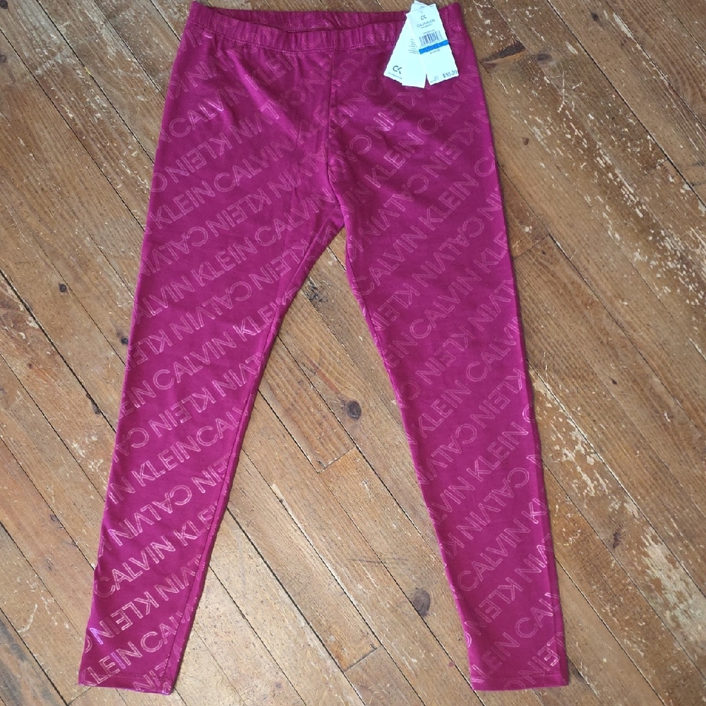 Calvin Klein Kids Magenta Logo Leggings
